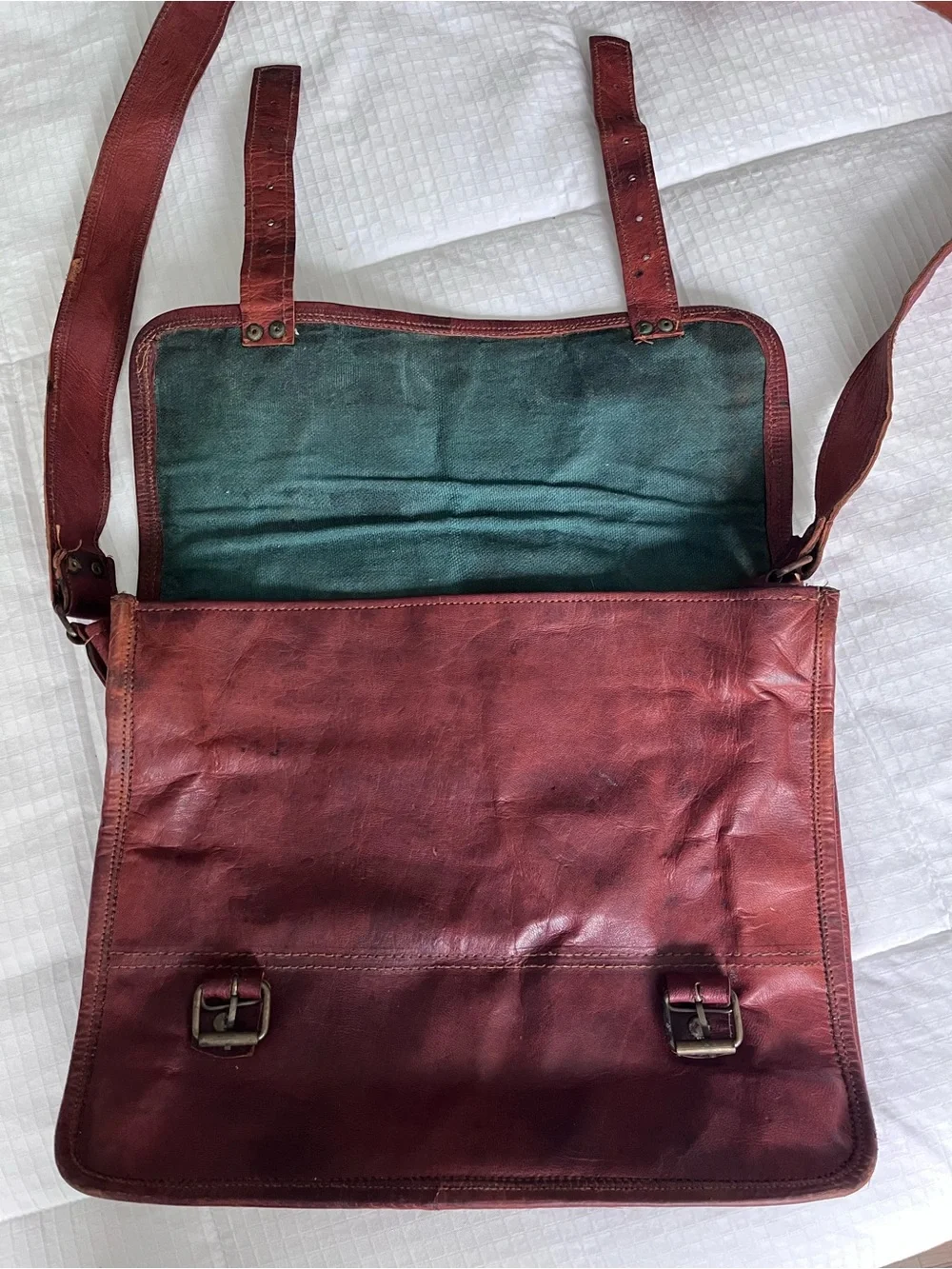 Vintage Rustic Leather Messenger Bag Satchel Laptop Briefcase Crossbody